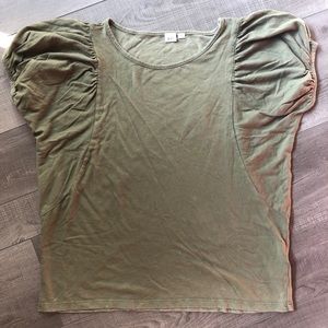 Gap Puff Sleeve Shirt in Vintage Palm Green medium
